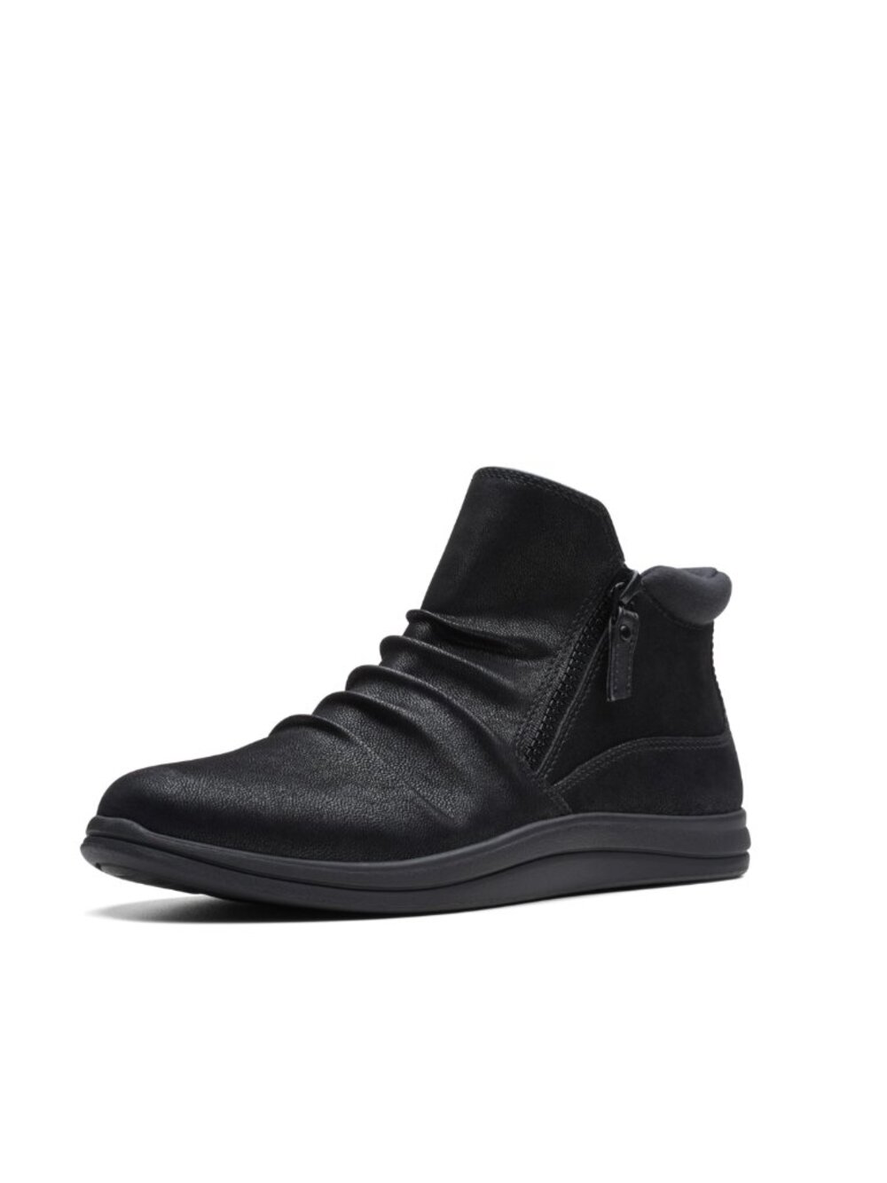 Clarks Breeze Path Ankle Boots Black Ruched Women's - Size 9M